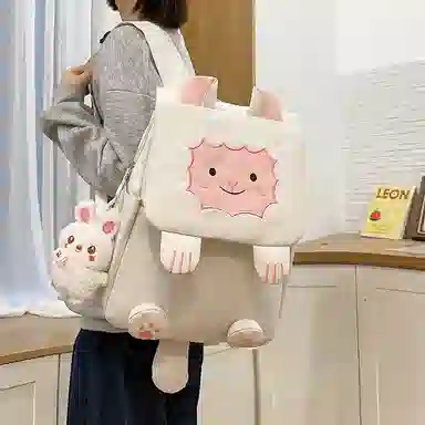 垣途者 日系可爱丑萌小羊书包甜美 尼龙 双肩包 常规 女款 多色