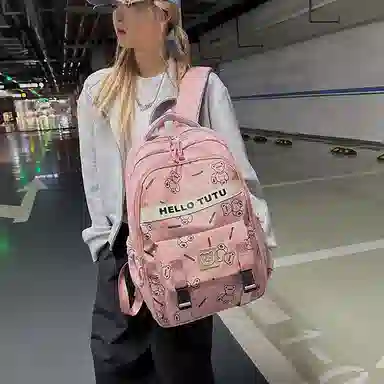 垣途者 潮牌满印小熊书包学生大容量 牛津布 双肩包 常规 男女同款情侣款 多色