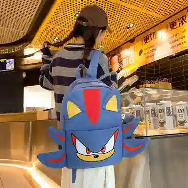 垣途者 卡通动漫街头潮流 尼龙 双肩包 男女同款情侣款 黑色/蓝色