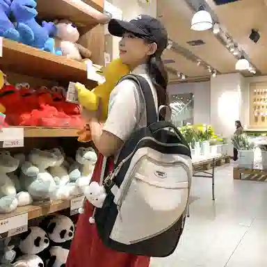 垣途者 大容量撞色书包韩版学生简约百搭 尼龙 双肩包 常规 女款 多色