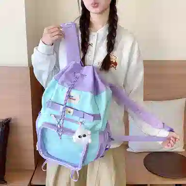 垣途者 小众设计感二次元少女日系痛包书包初高中大学生多巴胺背包 尼龙 双肩包 常规 女款 多色