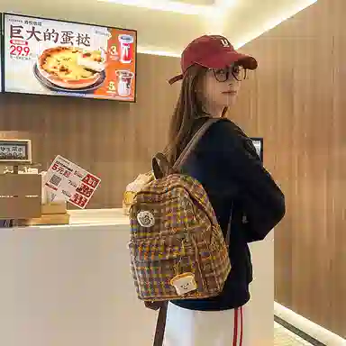 垣途者 日系小清新可爱少女学生书包小背包女 呢子 双肩包 小号 女款 多色