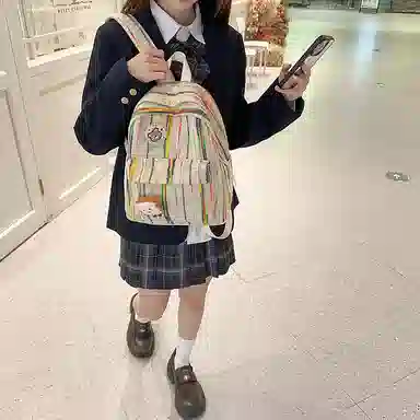 垣途者 日系小清新可爱少女学生书包小背包女 呢子 双肩包 小号 女款 多色
