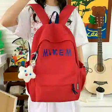 垣途者 韩版百搭大容量印花字母 复合布面料 双肩包 常规 男女同款情侣款 多色