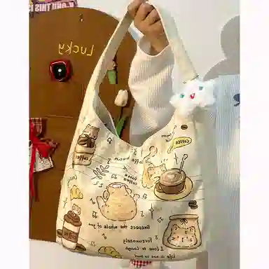 垣途者 涂鸦简约百搭大容量上课通勤 帆布 帆布包托特包单肩包 女款 多色