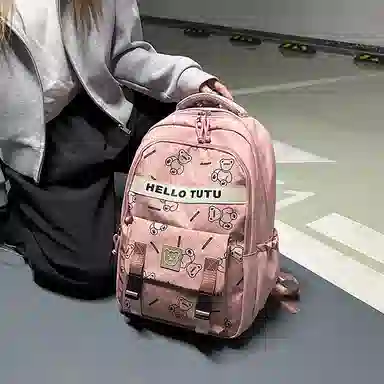 垣途者 潮牌满印小熊书包学生大容量 牛津布 双肩包 常规 男女同款情侣款 多色