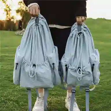 垣途者 休闲运动学生 尼龙 双肩包 男女同款情侣款 白色