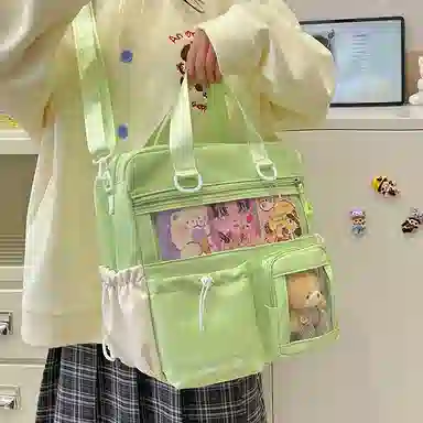 垣途者 日系透明三用痛包可爱软妹 涤纶 单肩包双肩包 女款 多色