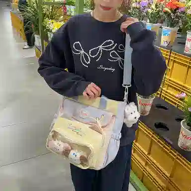 垣途者 日系可爱拎书袋百搭大容量学生书包 尼龙 手提单肩斜挎包 女款 多色