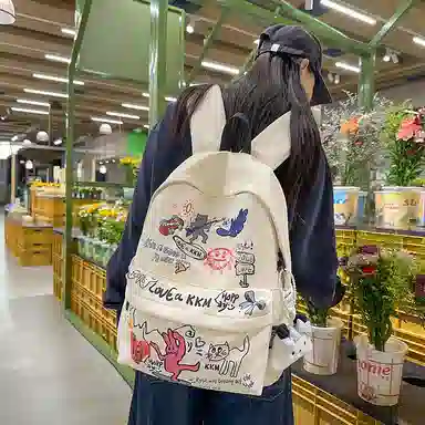 垣途者 潮牌涂鸦休闲百搭 尼龙 双肩包 男女同款情侣款 多色