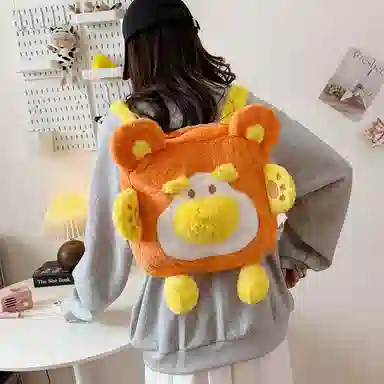 垣途者 日系可爱卡通 毛绒 双肩包 常规 女款 多色