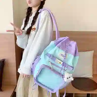 垣途者 小众设计感二次元少女日系痛包书包初高中大学生多巴胺背包 尼龙 双肩包 常规 女款 多色