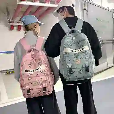 垣途者 潮牌满印小熊书包学生大容量 牛津布 双肩包 常规 男女同款情侣款 多色