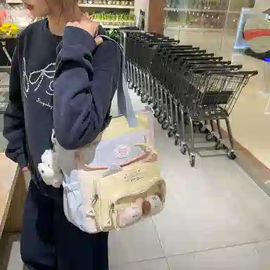 垣途者 日系可爱拎书袋百搭大容量学生书包 尼龙 手提单肩斜挎包 女款 多色