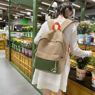 垣途者 日系小清新撞色 尼龙 双肩包 常规 女款 多色