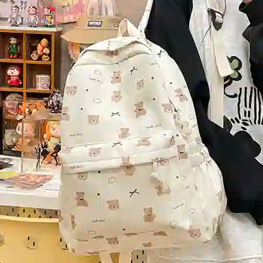 垣途者 日系可爱小熊书包学生背包 尼龙 双肩包 常规 女款 多色