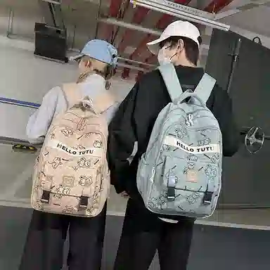 垣途者 潮牌满印小熊书包学生大容量 牛津布 双肩包 常规 男女同款情侣款 多色