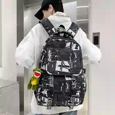 垣途者 涂鸦设计大容量简约休闲 尼龙 双肩包 男女同款情侣款 多色