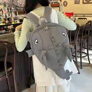 垣途者 个性小众设计鲨鱼初高中大学生时尚潮流 织物 双肩包 男女同款情侣款 多色