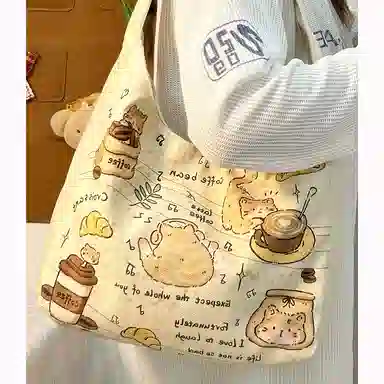 垣途者 涂鸦简约百搭大容量上课通勤 帆布 帆布包托特包单肩包 女款 多色