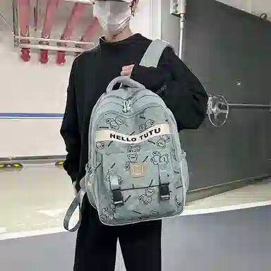 垣途者 潮牌满印小熊书包学生大容量 牛津布 双肩包 常规 男女同款情侣款 多色