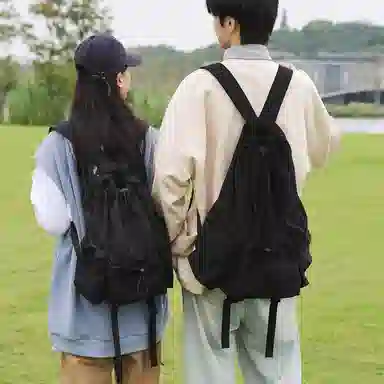 垣途者 休闲运动学生 尼龙 双肩包 男女同款情侣款 白色