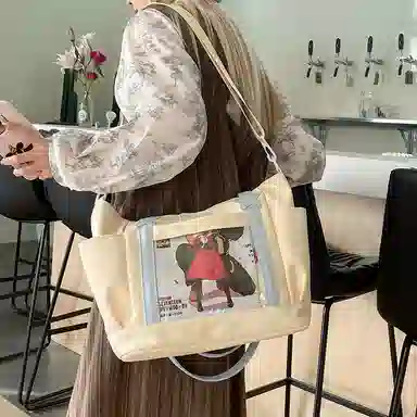 垣途者 可爱少女吧唧透明 尼龙 托特包痛包单肩包 女款 多色