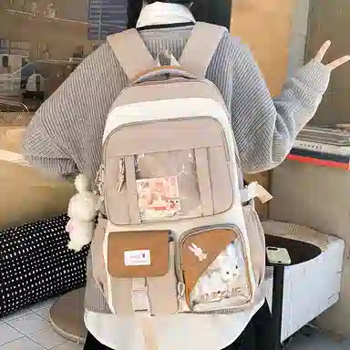 垣途者 书包学生可爱日系软妹背包 帆布 帆布包双肩包 常规 女款 多色