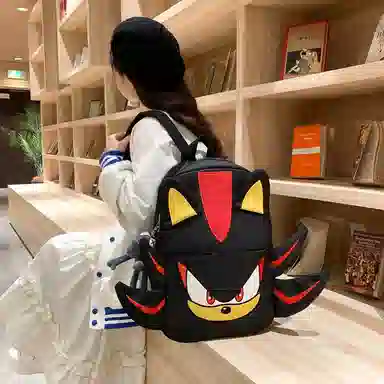 垣途者 卡通动漫街头潮流 尼龙 双肩包 男女同款情侣款 黑色/蓝色