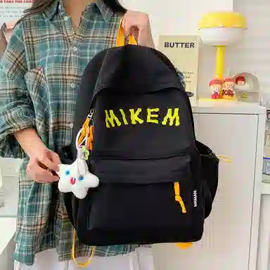 垣途者 韩版百搭大容量印花字母 复合布面料 双肩包 常规 男女同款情侣款 多色