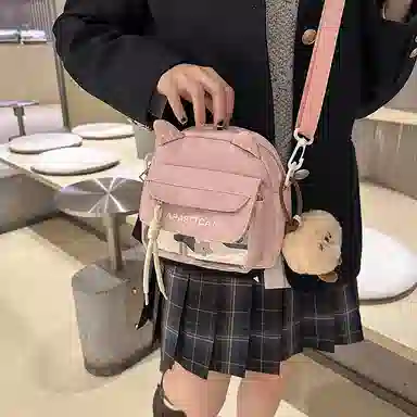 垣途者 日系可爱猫咪时尚潮流百搭 尼龙 单肩斜挎包 常规 女款 多色