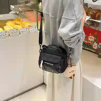 垣途者 日系可爱猫咪时尚潮流百搭 尼龙 单肩斜挎包 常规 女款 多色