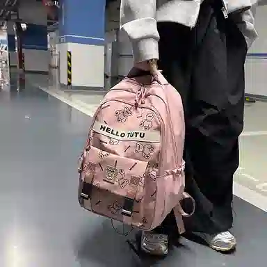 垣途者 潮牌满印小熊书包学生大容量 牛津布 双肩包 常规 男女同款情侣款 多色