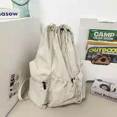 垣途者 休闲运动学生 尼龙 双肩包 男女同款情侣款 白色