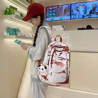 垣途者 国风水墨渐变色学生书包大容量 尼龙 双肩包 男女同款情侣款 多色