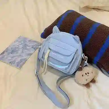 垣途者 日系可爱猫咪时尚潮流百搭 尼龙 单肩斜挎包 常规 女款 多色