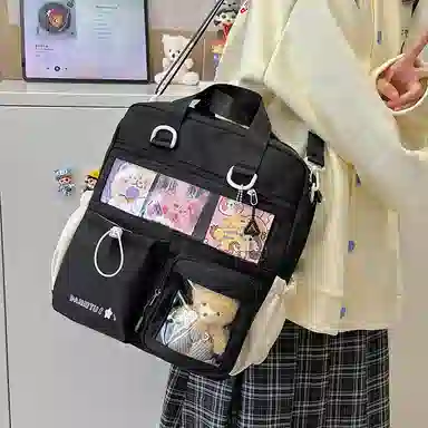 垣途者 日系透明三用痛包可爱软妹 涤纶 单肩包双肩包 女款 多色