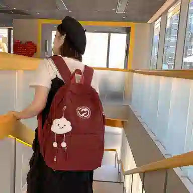 垣途者 休闲简约日常通勤时尚百搭 尼龙 双肩包 女款 黑色红色灰色紫色白色