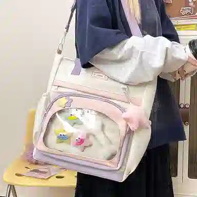 垣途者 日系少女痛包单肩补课袋上课书包 尼龙 斜挎手提包 常规 女款 多色