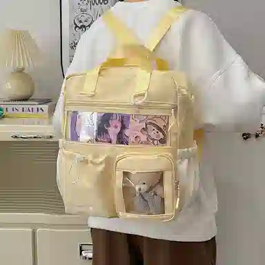 垣途者 日系透明三用痛包可爱软妹 涤纶 单肩包双肩包 女款 多色