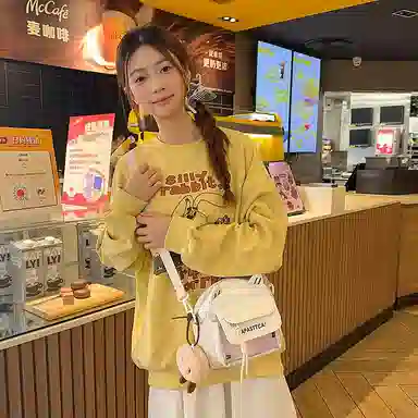 垣途者 日系可爱猫咪时尚潮流百搭 尼龙 单肩斜挎包 常规 女款 多色