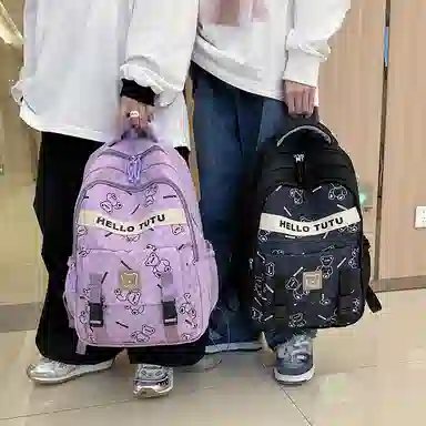 垣途者 潮牌满印小熊书包学生大容量 牛津布 双肩包 常规 男女同款情侣款 多色