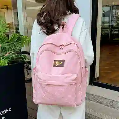 垣途者 书包女学生日系休闲简约日常通勤时尚百搭 防水面料 双肩包 女款 白色粉色黄色蓝色绿色