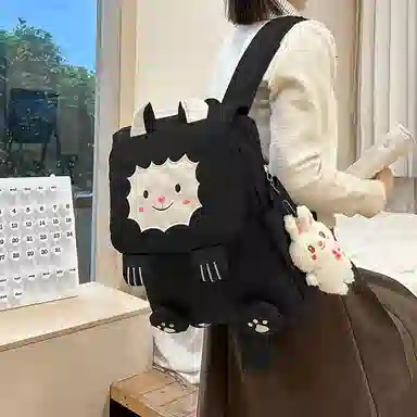 垣途者 日系可爱丑萌小羊书包甜美 尼龙 双肩包 常规 女款 多色