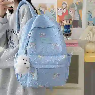 垣途者 高颜值学生韩版蝴蝶结设计 尼龙 书包背包双肩包 女款 多色