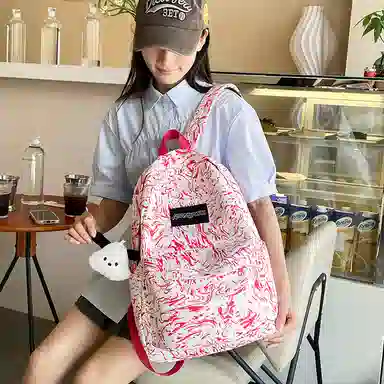 垣途者 美式水纹涂鸦学生书包初高中大学生 尼龙 背包双肩包 常规 男女同款情侣款 多色