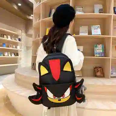 垣途者 卡通动漫街头潮流 尼龙 双肩包 男女同款情侣款 黑色/蓝色