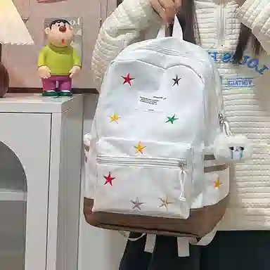 垣途者 高颜值彩色星星日系简约 尼龙 双肩包 男女同款情侣款 多色