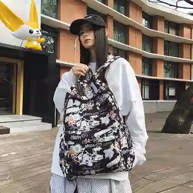 垣途者 卡通动漫涂鸦 尼龙 双肩包 男女同款情侣款 多色