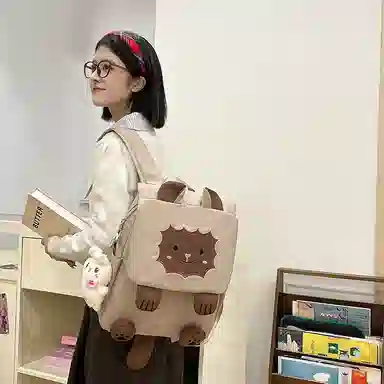 垣途者 日系可爱丑萌小羊书包甜美 尼龙 双肩包 常规 女款 多色